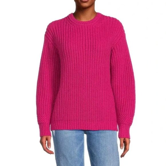 Marine Layer Sweaters - Marine Layer Oversized Crewneck Chunky Cozy Sweater - Rose Violet Pink - NWT - S
